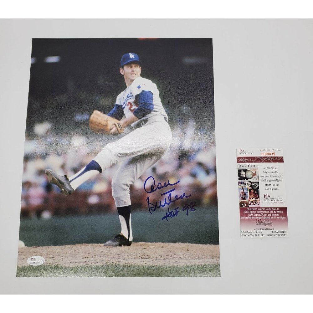 Don Sutton Signed Photo HOF 98 11X14 Los Angeles Dodgers JSA COA